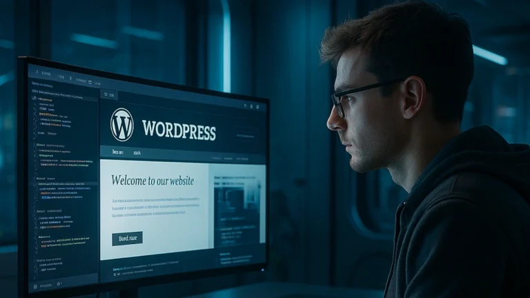 hombre programndo en wordpress en ewardsolution